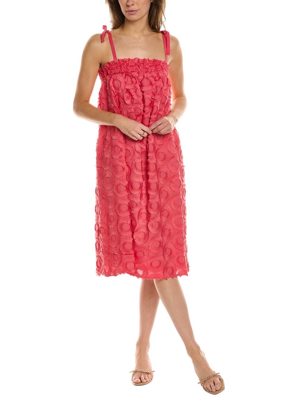 NWT Trina Turk Dazzler Tie-Shoulder Textured Sundress